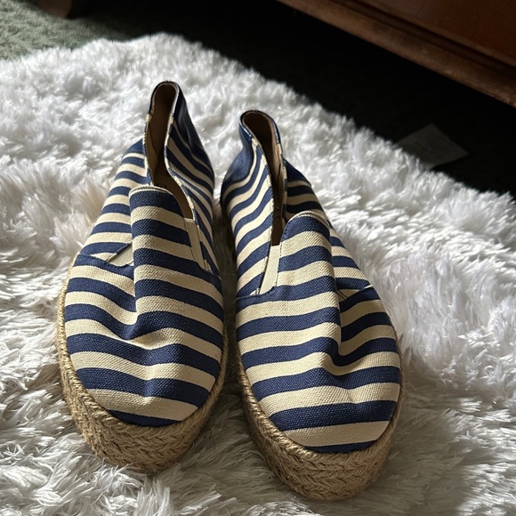 M. Gemi Shoes - M. Gemi Blue and Cream Striped Espadrilles
